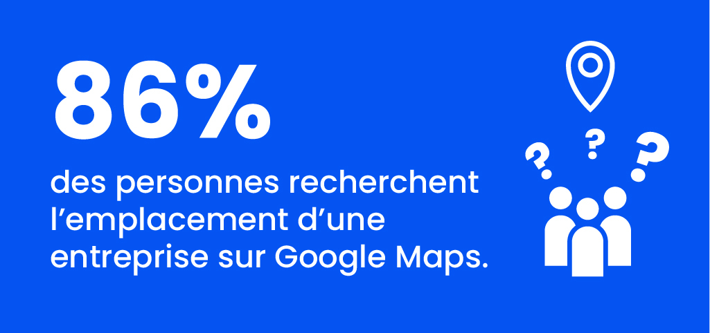 chiffres sur le nombres de personne qui recherchent l'emplacement d'une entreprise sur Google maps