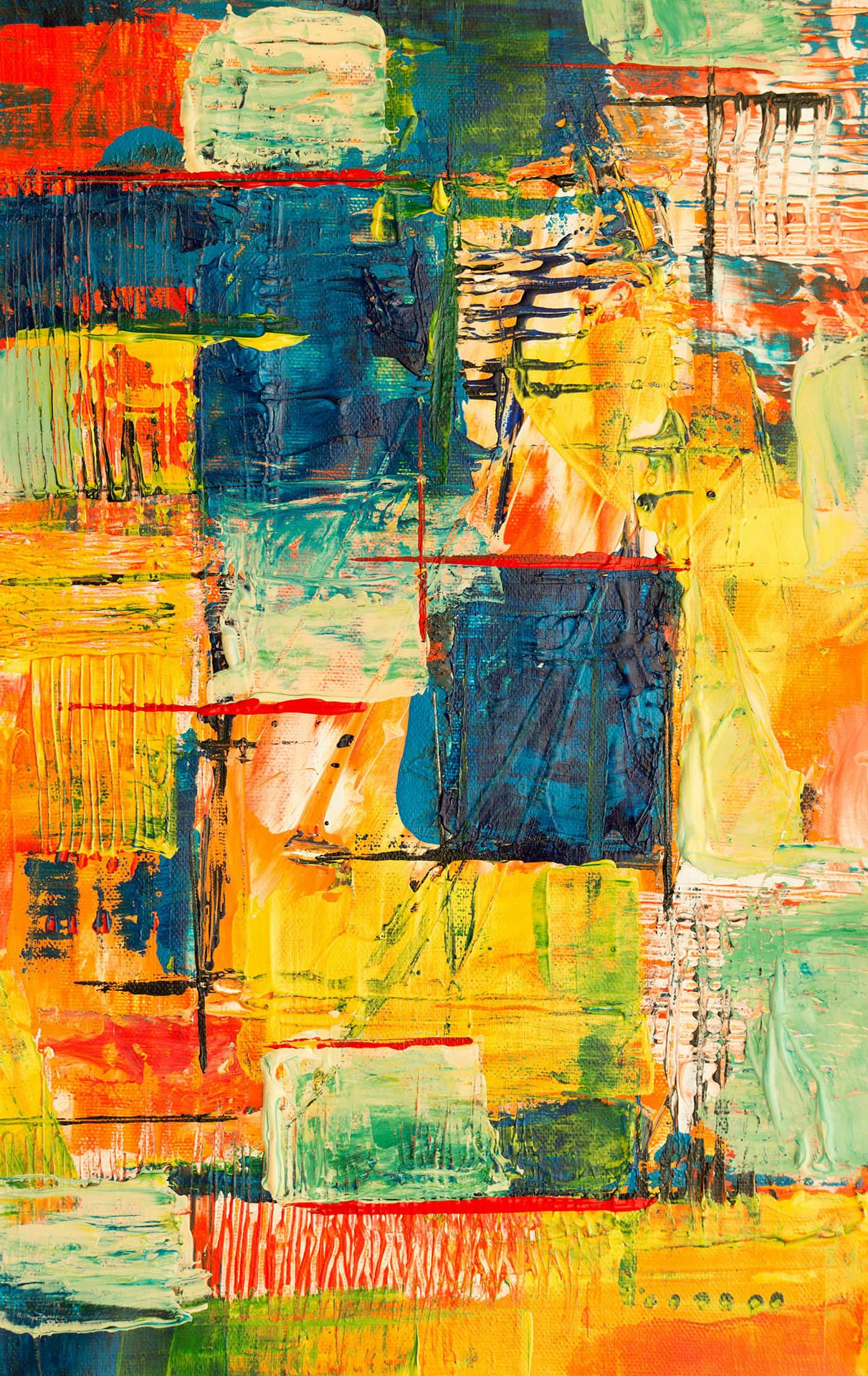 peinture maximaliste multicolore