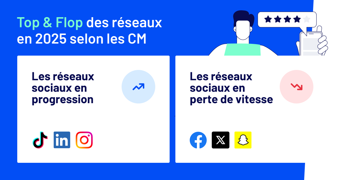 Schéma Top&Flop des réseaux sociaux en 2025