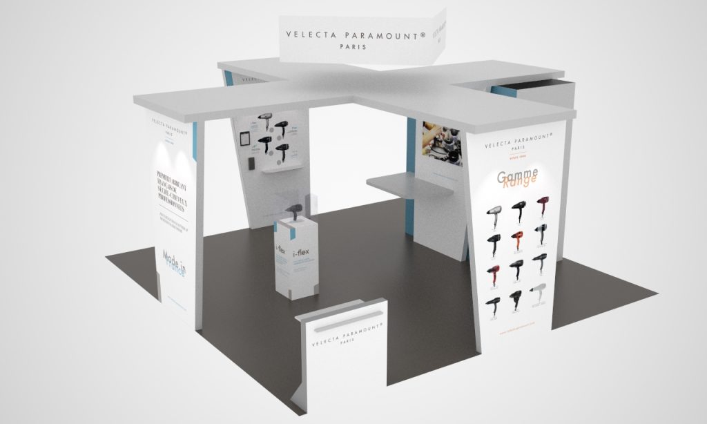 Stand 3D Velecta Paramount - vue du haut