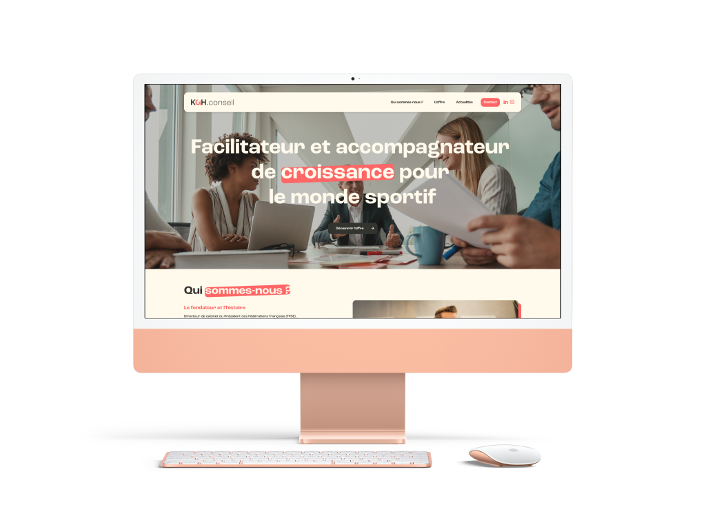 KGH Conseil - Mockup site web sur ordinateur
