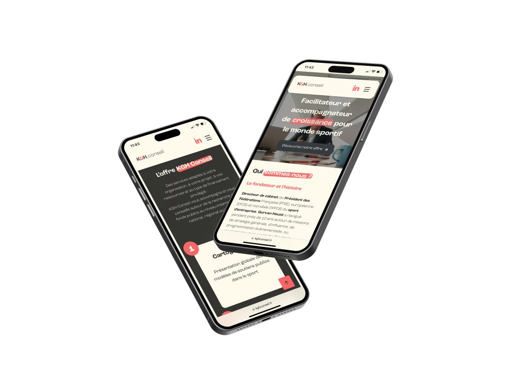 KGH Conseil - Mockup site web sur mobile
