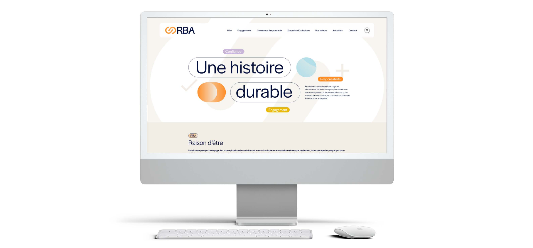 Présentation de la homepage du site web de RBA selon la nouvelle identité visuelle
